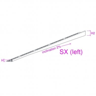 Juodas dušo profilis su nuolydžiu L-148cm / kairinis / 1