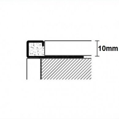 Profilis P-forma h10mm / baltai dažytas aliuminis / 1